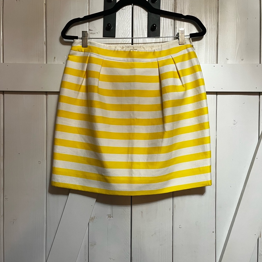 Kate Spade Yellow and White Striped Mini Skirt